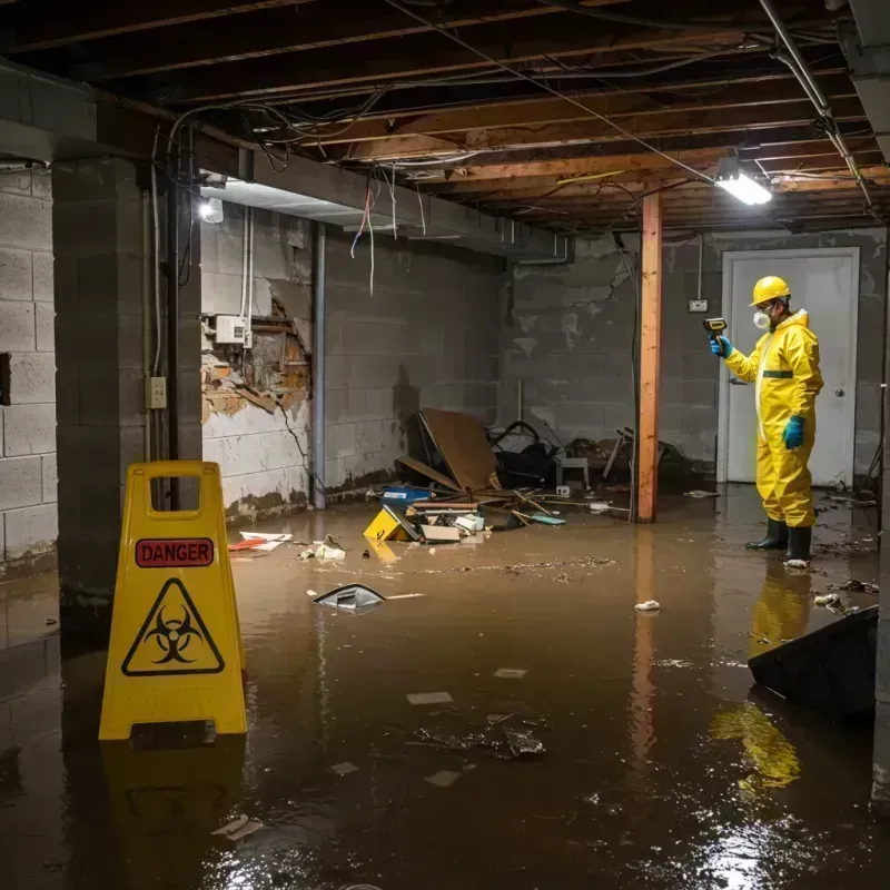 Flooded Basement Electrical Hazard in Erwin, TN Property